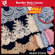 Border Lace Pengantin / Border Baju (26cm SAIZ BESAR) Markonah Rafflesia Renda Border Baju Lace Renda Border Baju Lace