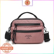 MX3 Gudika Women's Daily Casual Messenger Bag Three-Layer Zipper Large Capacity Satchel Bag Thickened Adjustable Shoulder Strap Shoulder Bag Couple Sling Bag