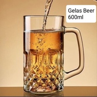 OCTOBERFEST Crystal BEER GLASS 600ml (set of 1 piece) / Jumbo Mug BEER Glass D600