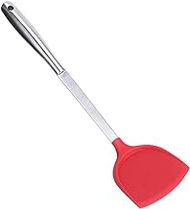 Chinese Spatula, Wok Spatula, Kitchenware Stainless Steel Handle Flipping for Kitchen Cooking(red)