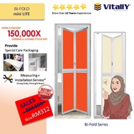 Vitally Bi-fold Door Toilet Aluminum Folding Door Toilet Door Pintu Lipat Tandas Pintu Lipat Bilik A