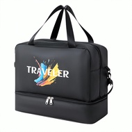 Cross-body Bag Diagonally Across Handbag Wet and Dry Separation Double Layer Yoga Waterproof Bag