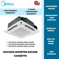 MIDEA R32 NON-INVERTER CEILING CASSETTE [2HP MCDX-18CRN8/MOUX-18CN8]/[2.5HP MCDX-25CRN8/MOUX-25CN8]/[3HP MCDX-30CRN8]