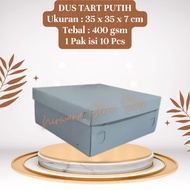 (10 Pcs) White Tart Box 35x35x7 Cake Box/ Rice Box/ Cake Box/