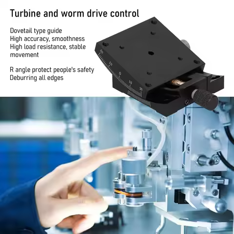 Linear Stage Goniometer Turbine Worm Dovetail Fine‑Tune Manual Platform HXV‑A60 Linear Sliding Table