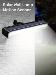 1入組帶有警示功能和3種照明模式的led太陽能戶外牆燈,ip65防水太陽能牆燈,適用於花園、露台、甲板和吊掛