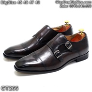 Double Monk Strap Leather Shoes, Large Office Shoes 45 46 47 48 For Men With Big Feet. Big size handmade shoes for wide feet
