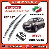 𝟮𝗣𝗖𝗦 Silicone Wiper Perodua Myvi Year 2005 2006 2007 2008 2009 2010 2011 Front Windscreen Viper Kere