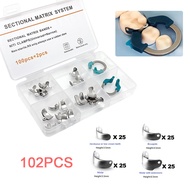 102pcs/box Matrix Bands Sectional Contoured System Metal Matrices Matrix Clamp Nickel Titanium Clamp