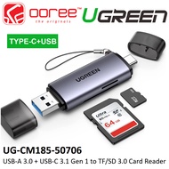 CR/2IN1 / UGREEN CM185 2-IN-1 USB-A 3.0 + TYPE-C USB-C 3.1 GEN 1 TO TF/SD 3.0 OTG CARD READER (UG-CM