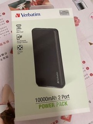 Verbatim 10000mAh Power pack 充電寶 [全新2 Port ] Power Bank 尿袋 充電池