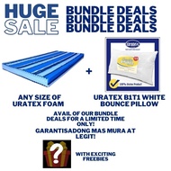 [BUNDLE SALE] 2 INCH THICKNESS URATEX FOAM WITH COVER + URATEX B1T1 GENTLE BOUNCE PILLOW / SALE ITEMS / AFFORDABLE / ORIGINAL URATEX / 5 YEARS WARRANTY