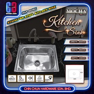 MOCHA Stainless Steel Kitchen Sink | Single/Double Bowl Kitchen Sink | Sinki Dapur Stainless Steel