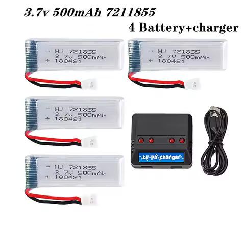 4PCS 3.7V 500mAh Lipo Battery 721855 for Udi U815A U818A U819A L6052 L6036 V212 V222 H07 for H37 V92