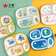 New Source Baby Food Supplement Tableware Cartoon Children's Rice Plate Cute Compartment Plate Kinde