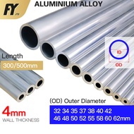 FUYI aluminum tube 4mm wall thickness pipe OD 32-62mm Straight 300mm 500mm length High Quality 32 34 35 37 38 40 42 46 48 50 52 55 58 60 62mm outer diameter aluminum tubing pipe