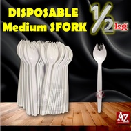 Spork per kilo 1 kilo or 1/2 kg WHITE , Spoon Fork 6 inches
