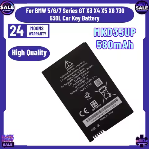 New MKD35UP Battery for BMW 5/6/7 Series GT X3 X4 X5 X6 730 530L Car Key Battery 580mAh MKD35UP++