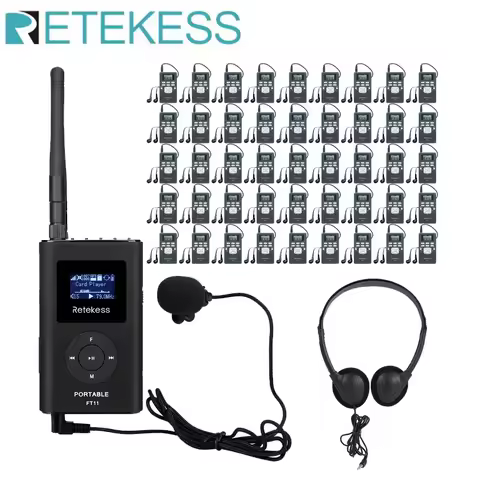 Retekess FT11 PR13 FM Transmitter Receiver with TT003 MIC,Wireless Transmission System For Meeting S