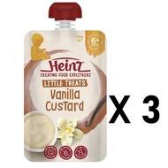 3 pcs *Heinz Little Treats Vanilla Custard Baby Food Pouch 120g 6m+