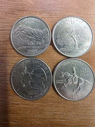 美國50州25美分紀念幣 Colorado 2006, Connecticut 1999, District of Columbia 2009, Delaware 1999