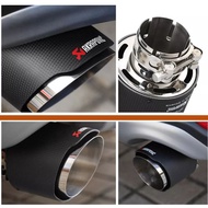 Akrapovic Matte Carbon / Glossy Carbon Car Muffler Exhaust Tip Pipe Tailpipe End Pipe Inlet 3” - Out