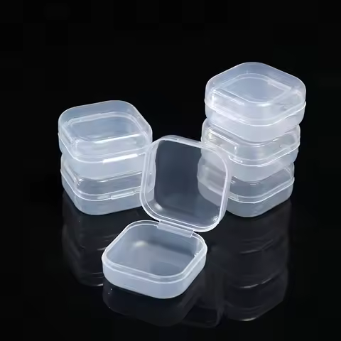 5-50pcs Plastic Storage Box Mini PP Square Box Jewelry Fishhook Component Single-compartment Covered