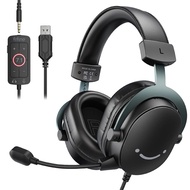 FIFINE Headset,3.5 mm jack&USB Headphone with 7.1 Surround Sound/volum contral/Mute switch for PC/MA