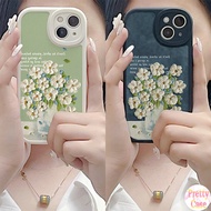 Casing Oval Big Eye Soft Phone Case Motif Vintage Flower Oil Painting for Infinix Hot 11S 10S 10T 11 10 9 Play NFC Note 8 Smart 6 5