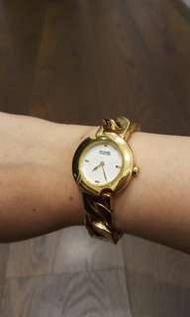 Michael Kors金屬皮質錶帶手錶