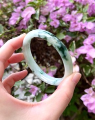 天然翡翠 緬甸 A玉 玉鐲 • 花青翡翠福鐲