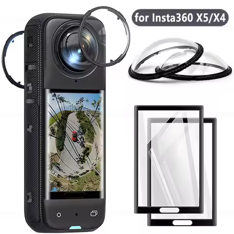 For Insta360 X4 Lens Guard+Screen Protector Tempered Glass Anti-scratch Protective Film for Insta 36