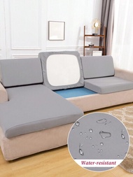 1入組純色彈性可拆洗防水沙發坐墊套,適用於毛氈沙發坐墊套和靠背套,適用於客廳