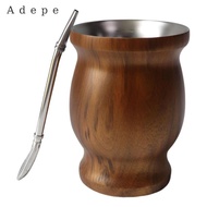 [Adepe] Yerba Mate Cup Set 8 Ounces Professional Versatile Easy to Clean Gourd Tea Cup Set for Tea R