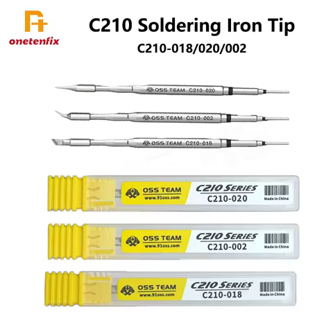 OSS C210 Soldering Iron Tip C210-020/018/002 Universal Black Diamond Tip Precision Welding Repair Fo