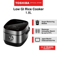 Toshiba RC-18ISPS Black Aluminum 3mm 7-layer Inner Pot Low GI Rice Cooker, 1.8L