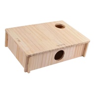 [whfashionkk] Funny Wooden Hamster House, Hamster Toy, Multi-Room Habitat Decoration