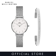 Daniel Wellington Gift Set -  Petite 24 Pressed Sterling S White + Classic Bracelet S Small - Watch and Bracelet Set  for women - DW official - authentic