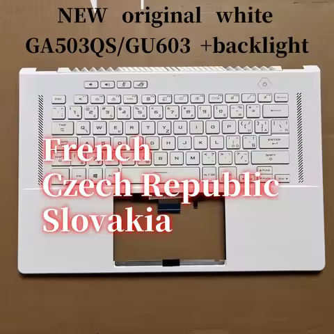 100%New CS CZ FR WHITE For ASUS GA503 GA503Q GA503QS GU603 laptop keyboard Palmrest Assembly TOP cov