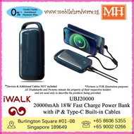 [Authentic] iWalk Jumbo 20000mAh 18W Fast Charge PowerBank with iP &amp; Type-C Built-in Cables MH