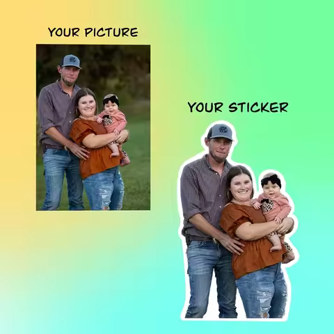 1pc Custom Photo Sticker, Personalized Picture Sticker, Custom Portrait Sticker, Custom Water Bottle