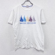 二手 Brooks Brothers 短袖 T 卹，白色，小號，2000 年代古著。
