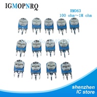20PCS RM063 1Kohm 2Kohm 5Kohm 10Kohm 20K 50K 100ohm 200ohm 500ohm 1Mohm blue and white can be adjust
