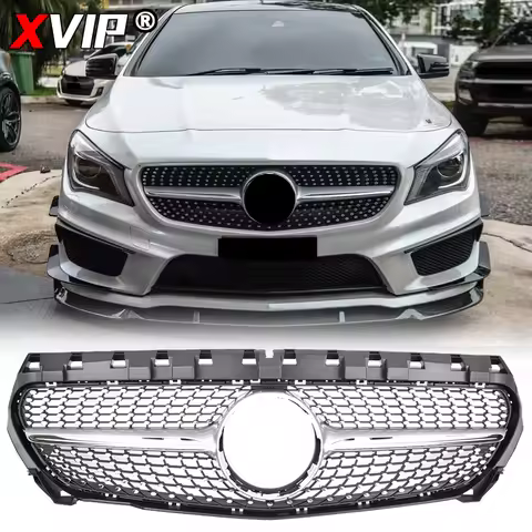 XVIP Chrome Silver Upper Grille Racing Grille For Mercedes Benz CLA-Class W117 2013-2018 CLA180 CLA2