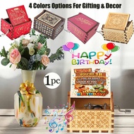 Joyful 18th Birthday Greeting Card Vintage Wooden Hand-Cranked Music Box, Happy Birthday Tune Gift f