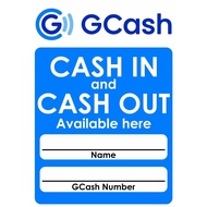 ♞GCash Cash out / Cash In Sign - A4 Laminated