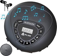 KLIM Speaker + Bluetooth CD Player with Speakers + New 2024 + Discman + Rechargeable Battery + Portable CD Player with Headphones + CD Player Portable + SD Card + AUX + Ideal for Car, Home