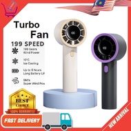 199 Speed Handheld Fan With LED Display Cooling Rechargeable Mini Fan Kipas Tangan Kipas Mini