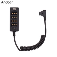 [STC1] Andoer D-Tap B Type Socket D-tap Male to 8 Port Female Spliter Power Cable Connector with USB