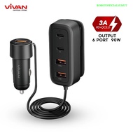 VIVAN VCC05 Car Charger 90W Car Charger with 6 Original Ports